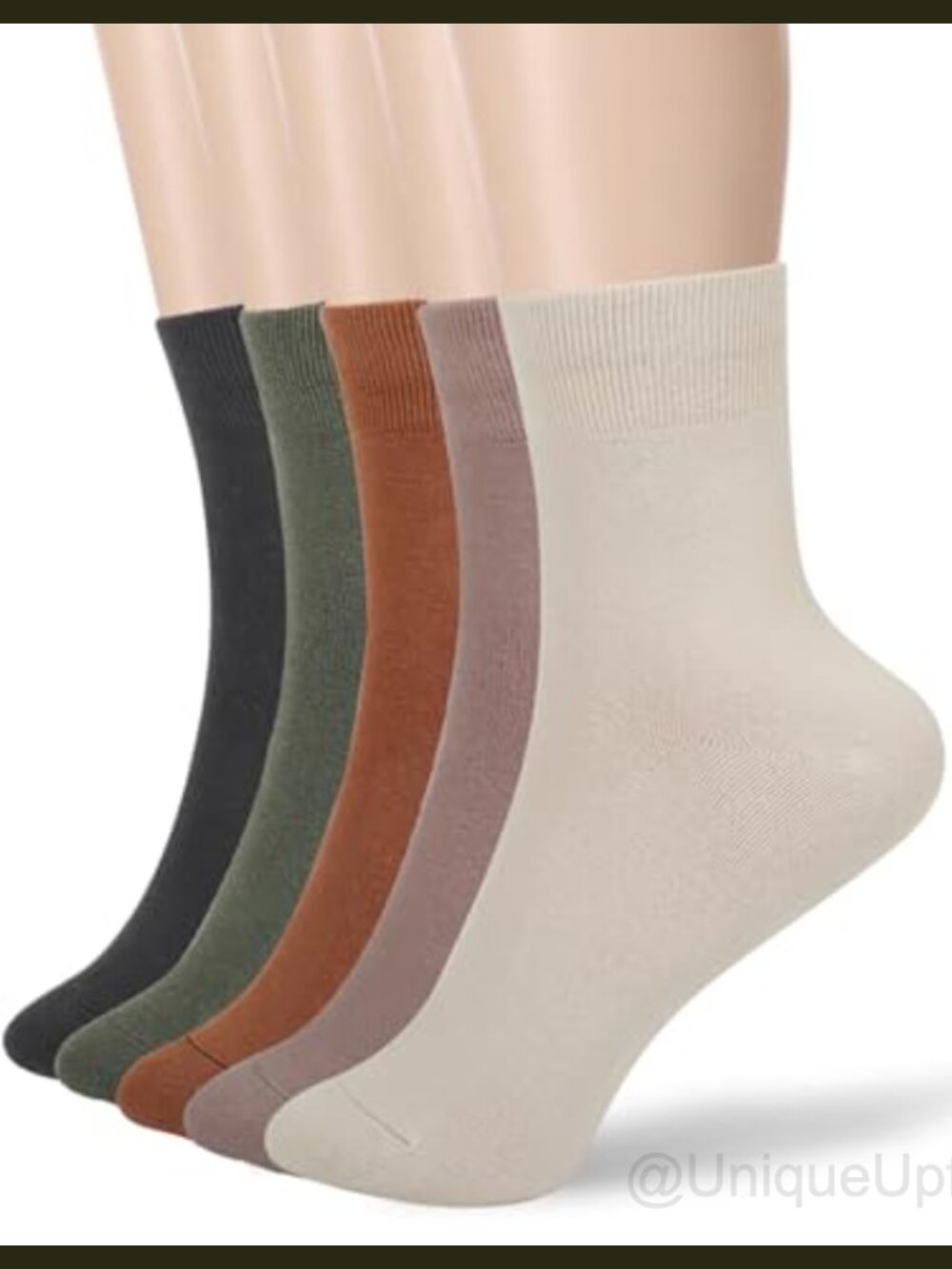 Thin Cotton Ankle Crew Socks Seamless Toe Stretch Cuff 5 Pairs